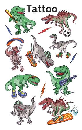 Matrica, tetoválás, 1 ív, 76x120 mm, AVERY ZWECKFORM, "Z-Design No.56772",  dínók